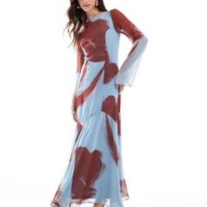 ASOS Elegant Floral Long Sleeve maxi Dress